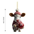 thumbnail image 3 of Huanglei 2D Acrylic Cartoon Fun Christmas Cow Christmas Tree Ornament Acrylic Christmas Cartoon Cute Cow Ornament Double Print White Elephant Gift Ornament, 3 of 4