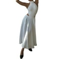 thumbnail image 2 of Skirts for Women High Waist Skirt Elegant Midi Skirt Satin White S, 2 of 7