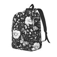 thumbnail image 3 of Casual Canvas Backpack Without Interlayer Large Capacity Stick Bag Design For Outdoor Shopping Office Outdoor Sports Flowers Carnation Snapdragon Butterflies Bees Small, 3 of 7