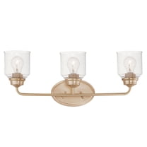 -Bath Vanity Light-Bell Shaped Glass Shades-10.5 Inches High-Heritage Finish-3 Bulb Count Maxim Lighting 12263Cdhr