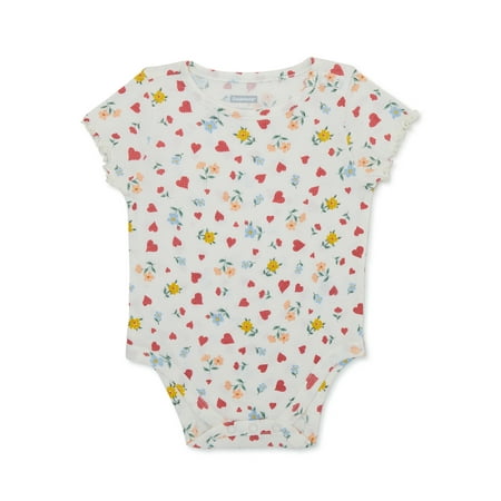 

Garanimals Baby Girls Allover Print Bodysuit with Short Sleeves Sizes 0-24 Months