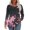 #0011-Black, variant on Betivan Fall Clearances-Tops Womens Fashion Blue and White Porcelain Printed Long Sleeve Tops Pleated Fall Tunic T-Shirts Chinoiserie Crew Neck Hide Belly Blouses