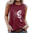 thumbnail image 2 of ICHUANYI Clearance Women's Print Vest Casual Loose Top Sleeveless Tank Sport Pullover Tunic Tops(Wine, S) ICHUANYI WER2023081504821, 2 of 5