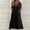 Black, variant on SROBPTY Summer Dresses for Women Solid V Neck Short Sleeve Drawstring