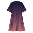 thumbnail image 4 of Erwazi Dresses for Women Summer V Neck Ruffle Sleeve A Line Tiered Flowy Casual Mini Beach Dress with Pockets, 4 of 5