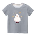 thumbnail image 4 of Tdoqot Little Girls Cute T Shirts- Short Sleeve Casual Print Cotton Kids Summer Tops Gray Size 3T, 4 of 4