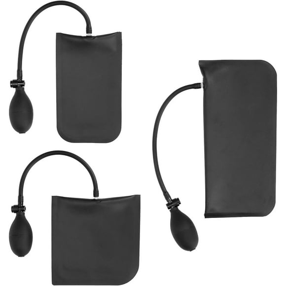 PinesC 3 Packs Cales d'Alignement Outil, Cale Gonflable Améliorée pour Installation de Porte Fenêtre Réparation Auto Usage Universel Maison, 3 Tailles (Petit, Moyen, Grand), 330lbs Chacun (Noir) Noir