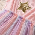 thumbnail image 6 of Spazoro Toddler Baby Girls Dress Skirts, 2025 Saving Princess Pageant Party Birthday Wedding Sleeveless Stars Sequin Mesh Dresses for Child Girls Pink Size 2 T, 6 of 8