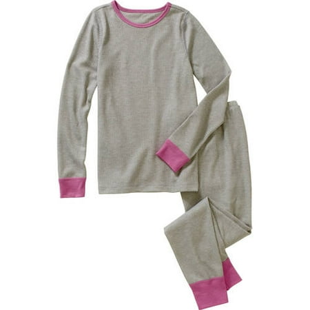 Girls Soft Waffle Thermal Underwear Set