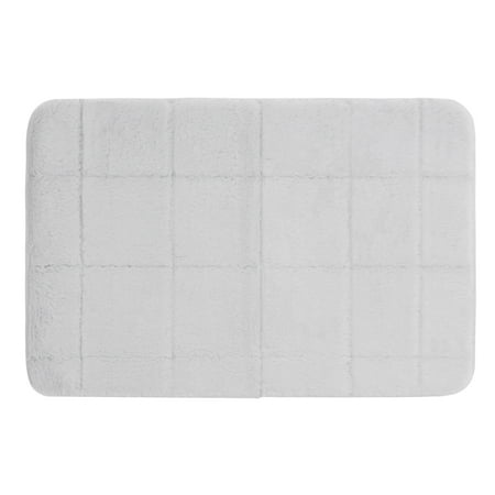 Hotel Style Memory Foam Bath Rug, Silver, 18"x27"