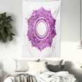 thumbnail image 3 of Chakra Tapestry, Watercolor Flower with Sketch Splashes around Universe Ethereal Artwork Print, Wall Hanging for Bedroom Living Room Dorm Decor, 60W X 80L Inches, Purple White, by Ambesonne, 3 of 5