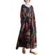 thumbnail image 1 of Vestido vintage suelto con estampado de bolsillos Vestido de manga larga con cuello en O Irfora  Vestido de mujer, 1 of 7