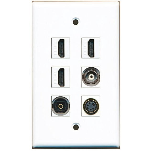 RiteAV - 3 HDMI 1 Port S-Video 1 Port Toslink 1 Port BNC Wall Plate