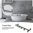 thumbnail image 3 of Poste móvil con 6 ganchos, poste de baño de doble uso de aluminio espacial, barra móvil con pegatinas y tornillos para el baño del hogar, negro mate, 15,7 pulgadas, 3 of 5
