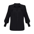 thumbnail image 4 of Shirts For Women Button Down Shirts Long Sleeve V Neck Tops Wrinkle Collared Work Solid Blouses Tops Womens Tops, 4 of 4