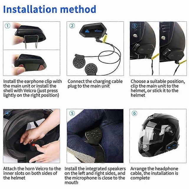 M01 Motorcycle Wireless Headset Bluetooth-Compatible 5.0 Helmet