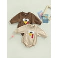 thumbnail image 2 of Douhoow 0-18M Baby Girl Boy Thanksgiving Romper Long Sleeve Turkey Print Jumpsuit Bodysuit, 2 of 7