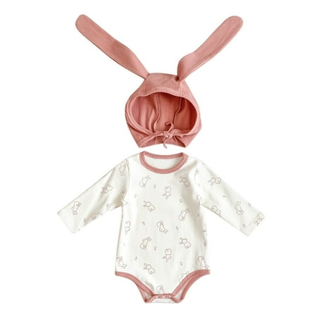 

Baby Boys Girls Bunny Outfit My First Easter Outfits Bodysuit Romper With Long Bunny Ear Hat New Born Baby Boy Romper