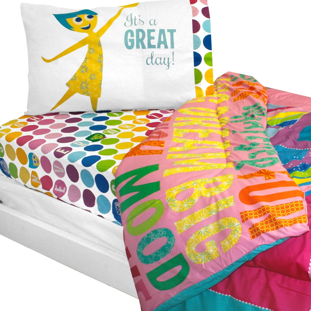 Inside Out Twin Bedding Set Rainbow Ombre Comforter Sheets