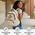 thumbnail image 5 of Yspwyqan Senior Kids Backpack, Music Capybara 17" Large Capacity Laptop Bookbag, Polka Dot 600D Backpack with Front Pocket Adjustable Straps for High School Hiking Camping, 5 of 7