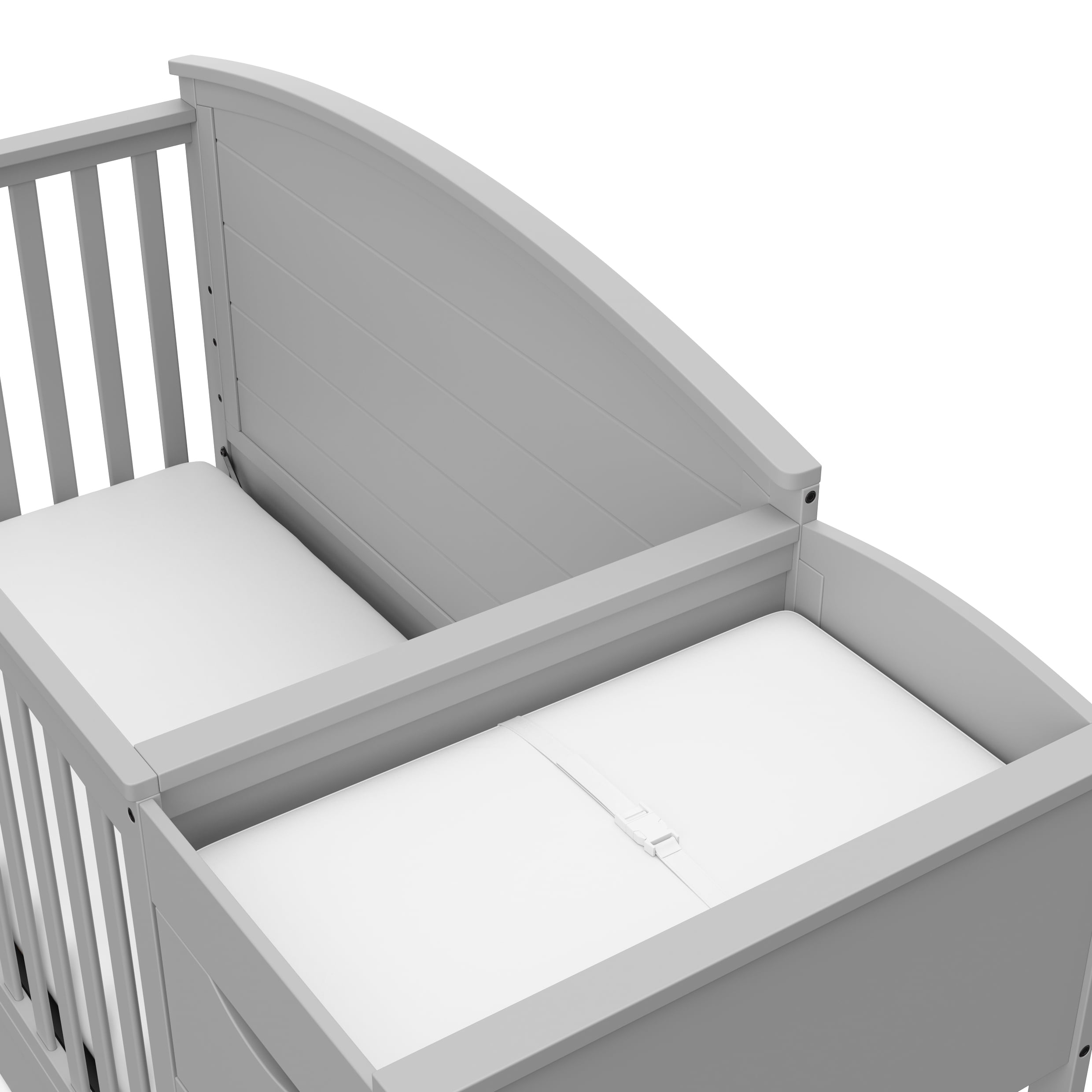 Graco Bellwood 5-in-1 Convertible Baby Crib and Changer with Drawer, Pebble Gray