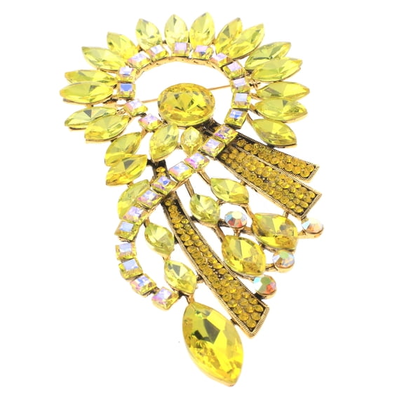 Extra Large Crystal Flower Brooch
