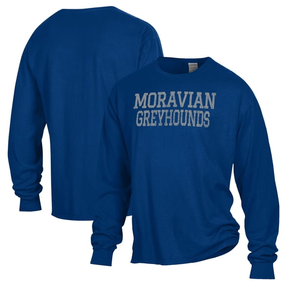 Men's ComfortWash Navy Moravian Greyhounds Stack Garment Dyed Long Sleeve T-Shirt