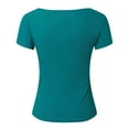thumbnail image 5 of Hauaitttt Women's T Shirts Short Sleeve Neck Basic Going Out Tops Fashion Slim Fit Tee Cloud Pro Pack of Thermal Shirts for Men Womens Thermal Tops Long Sleeve Neck Mens Thermals Top and Bottom Set, 5 of 6