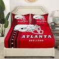 thumbnail image 3 of Erosebridal Football City Bed Sheets Twin Bedroom Decor, Football Sports Fans Gifts, American Football Fitted Sheet Black And Red Stars Striped Sheets With Deep Pocket ( Atlanta), 3 of 4