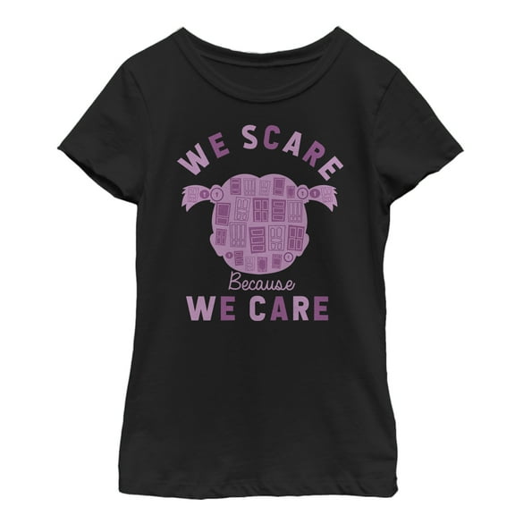 Girl's Monsters Inc Boo We Care  Graphic Tee Black Medium