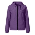 thumbnail image 6 of Zulora Women's Packable Water-Repellent Windbreaker Jacket - Lightweight Hooded Full Zip with Pockets for Travel, Daily Casual & Outdoor Wear, 6 of 9
