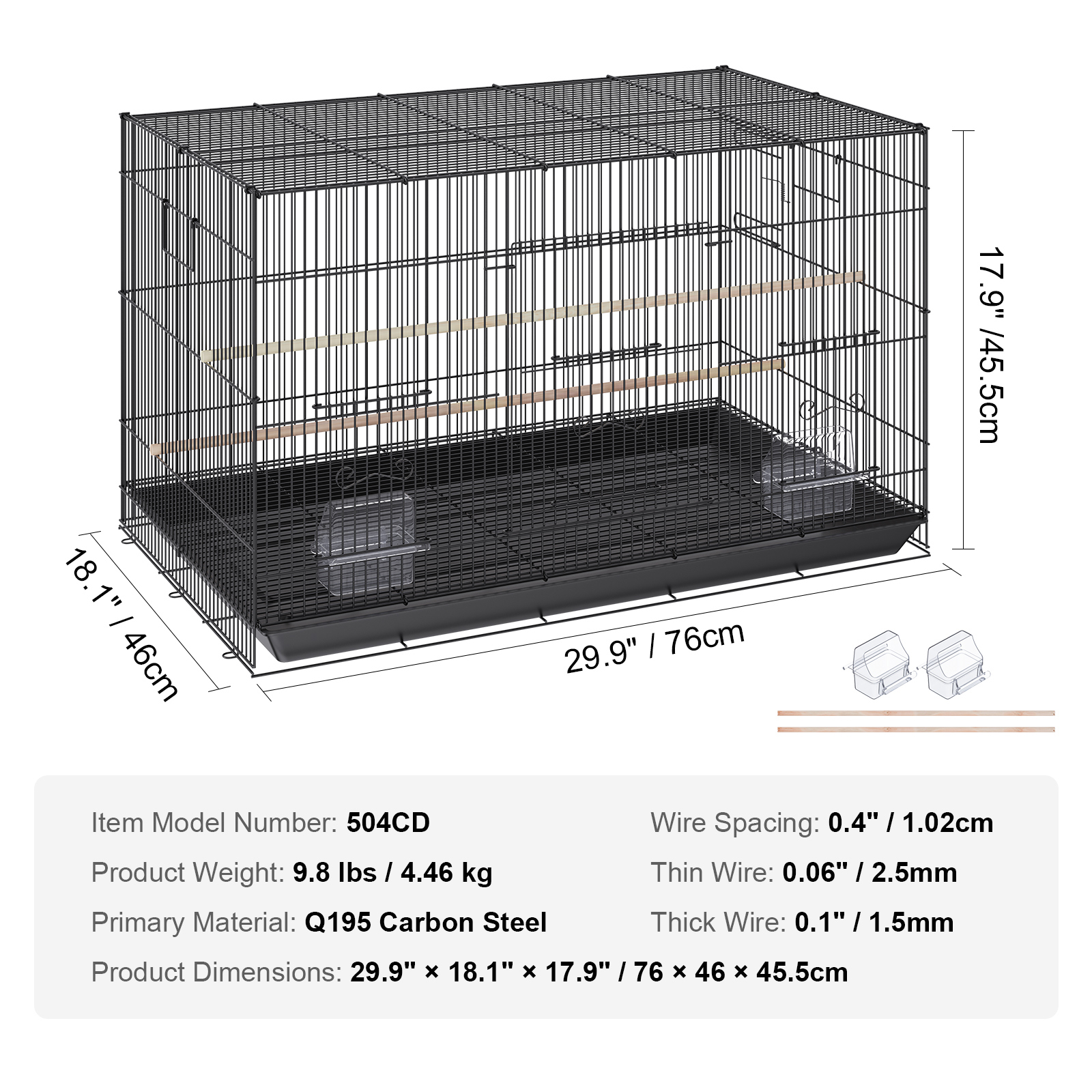 KFFKFF 30 Inch Bird Enclosure with Mobile Stand photo 7