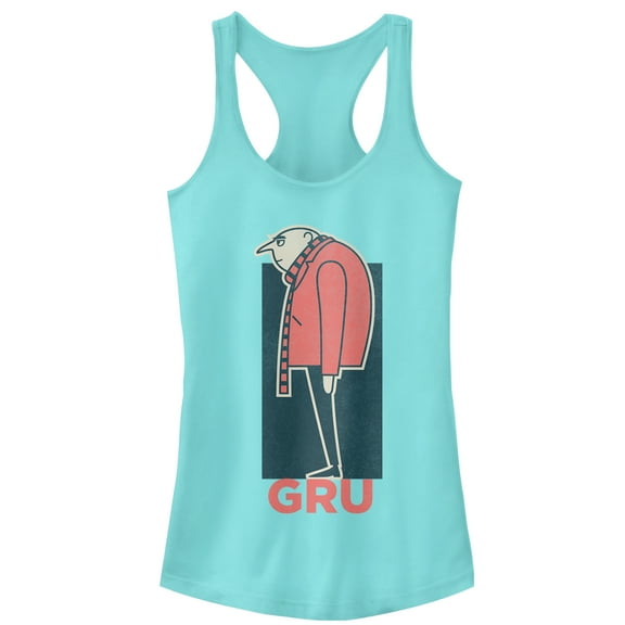 Junior's Despicable Me Gru Profile  Racerback Tank Top Cancun 2X Large