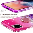 thumbnail image 5 of SPY Case for iPhone 11 Pro Max Liquid Glitter Phone Case Cover Ring Kickstand/Neck Strap with Tempered Glass Screen Protector - Hot Pink/Purple, 5 of 5