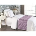 thumbnail image 2 of Floral Bed Runner, Damask Inspired Grunge Theme Blossom Pattern on Weathered Purplish Background, Decorative Accent Bedding Scarf for Hotels Homes & Guest Rooms, Twin, Plum Mauve Taupe, by Ambesonne, 2 of 3