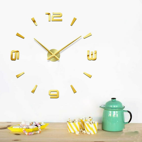 LITINKIMI Wall Clock Golden 1Pack 27.6 x 47.2 x 0.4Inch Acrylic Metal