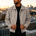thumbnail image 4 of Zimjoy Corduroy Plaid Jacket for Men Button Down Vintage Long Sleeve Shacket Lightweight Regular Fit Western Jackets for Casual Fall Winter Yellow 2XL, 4 of 9