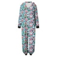 thumbnail image 5 of Odeerbi Christmas Onesie Pajamas for Family Holiday Sleep Jumpsuit Long Sleeve Family Christmas Pajamas Matching Sets Mom Fashion Lattice Print Plush Jumpsuit Sleepwear PJs Set Blue, 5 of 7