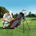 thumbnail image 7 of XDriveMax 8-Pieces Complete Golf Club Set for Men Includes Stand Bag with Rain hood , Fairway Wood Head Covers, Hybrid, Irons and Putter, Red-Left Handed, 7 of 7