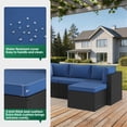 thumbnail image 2 of Clouddwell 5 Pieces Patio Furniture Set, All-Weather Wicker Rattan Patio Sectional Sofa Set with Coffee Table (Navy Blue), 2 of 6