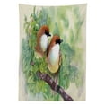 thumbnail image 3 of Ambesonne Birds Tablecloth Rectangular Table Cover, Pair of House Sparrow, 60"x90", Multicolor, 3 of 4