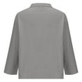 thumbnail image 6 of Women's Cotton Linen Long Sleeve Shirts qolati 2024 Summer Mock Neck Button Down Tunic T Shirt Lightweight Casual Boho Beach Blouse Tops, 6 of 6