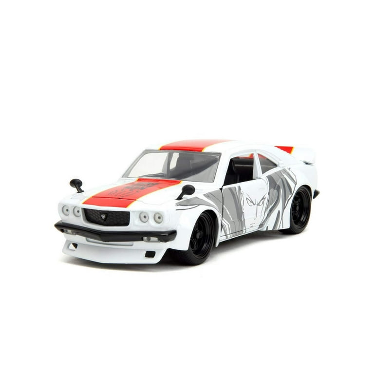 Jada 33688 1974 Mazda RX-3 White with Red Stripe & Graphics