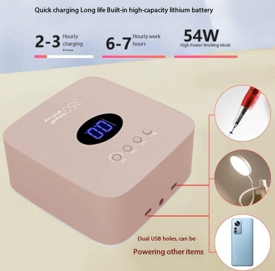 2025 NEW Bestseller! S50 Rechargeable UV/LED Nail Lamp - Portable Fast-Drying Gel Polish Curing Light （Red  Light）