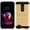 Gold, variant on LG K30 / X410 / K10 2018 / MS425 [Brushed Metal Texture] Slim Fit Hybrid Armor [Shockproof] Lightweight TPU 2-Piece Cover Black