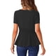 thumbnail image 3 of INSPIRAR CHIC Blusa de Peplum para Mujer de Manga Corta con Cuello Redondo Primavera Verano Talla XS Negra, 3 of 6