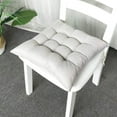 thumbnail image 2 of Nvzi Set of 4 Square Solid Tufted Chair Pads Indoor Seat Cushions Pillows with Ties Silver Grey 18"x18"x3", 2 of 4