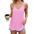 thumbnail image 4 of Deago Women's Flowy Tank Tops Loose Casual Summer Tops Sexy Spaghetti Strap Scoop Neck Sleeveless Tunic Camisoles (Pink, M), 4 of 8