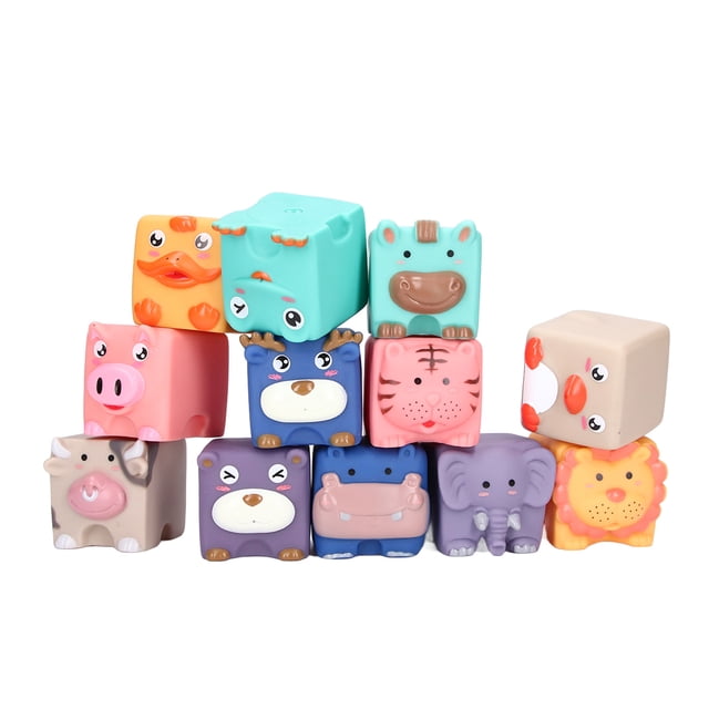 Bloques de construcción suaves para bebés, bloques para bebés, juguetes de silicona suave para apretar para bebés, bloques suaves de mayor durabilidad