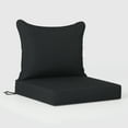 thumbnail image 5 of WestinTrends Avalon Outdoor HDPE Deep Seating Modular Armless Patio Chair with Patio Cushions, Teak/Black, 5 of 13